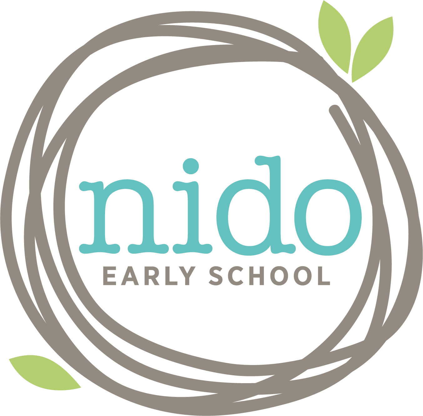 Logo for Nido Early School, featuring the word "NIDO" in stylish font with a horizontal line, and a green leaf symbol. "EARLY SCHOOL" text below. Black background emphasizes the visual appeal. SCS Group values their commitment to a nurturing learning environment.